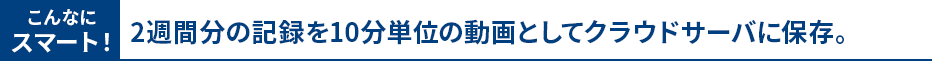 2週間分の記録を10分単位の動画としてクラウドサーバに保存